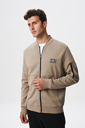 Arma Erkek Slim Fit Scuba Su Geçirmeyen Kumaş Basic Kol Cepli Tam Fermuar Kolej Yaka Sweatshirt K28324988301 