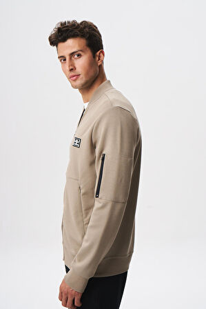 Arma Erkek Slim Fit Scuba Su Geçirmeyen Kumaş Basic Kol Cepli Tam Fermuar Kolej Yaka Sweatshirt K28324988301 