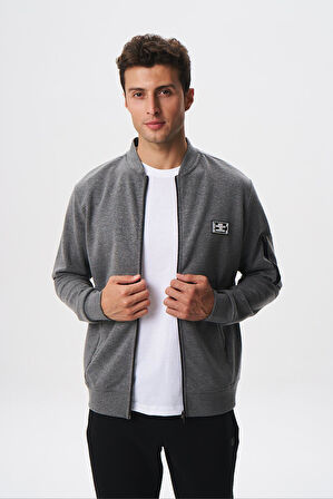 Arma Erkek Slim Fit Scuba Su Geçirmeyen Kumaş Basic Kol Cepli Tam Fermuar Kolej Yaka Sweatshirt K28324988301 