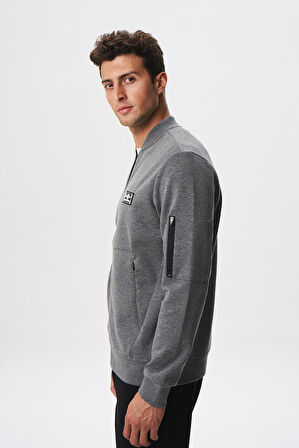 Arma Erkek Slim Fit Scuba Su Geçirmeyen Kumaş Basic Kol Cepli Tam Fermuar Kolej Yaka Sweatshirt K28324988301 