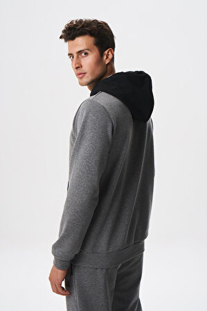 Arma Erkek Slim Fit Basic Kanguru Cepli Su Geçirmeyen Scuba Kumaş İnterlok Kapşonlu Sweatshirt K28254988601 