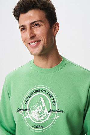 Arma Baskılı Yazılı Regular Fit Şardonlu Erkek Bisiklet Yaka Sweatshirt K28124602901 