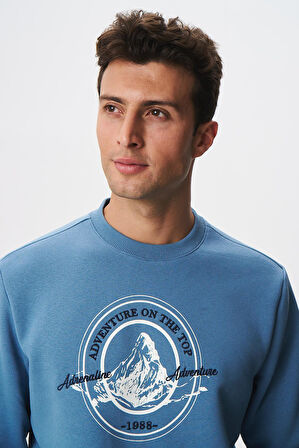 Arma Baskılı Yazılı Regular Fit Şardonlu Erkek Bisiklet Yaka Sweatshirt K28124602901 