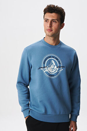 Arma Baskılı Yazılı Regular Fit Şardonlu Erkek Bisiklet Yaka Sweatshirt K28124602901 