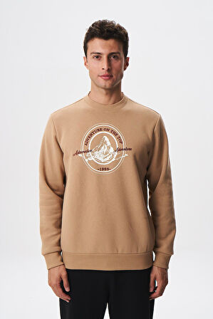 Arma Baskılı Yazılı Regular Fit Şardonlu Erkek Bisiklet Yaka Sweatshirt K28124602901 