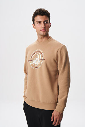 Arma Baskılı Yazılı Regular Fit Şardonlu Erkek Bisiklet Yaka Sweatshirt K28124602901 