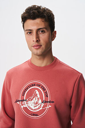 Arma Baskılı Yazılı Regular Fit Şardonlu Erkek Bisiklet Yaka Sweatshirt K28124602901 