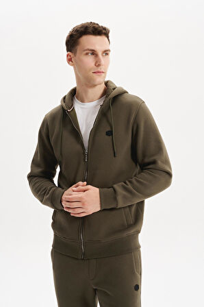 Arma Erkek Sweatshirt Büyük Beden 3 İplik Kalın Kumaş Kapüşonlu Fermuarlı Cepli %70 Pamuk %30 Polyester K30324801502 