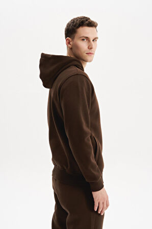 Arma Erkek Sweatshirt Büyük Beden 3 İplik Kalın Kumaş Kapüşonlu Fermuarlı Cepli %70 Pamuk %30 Polyester K30324801502 