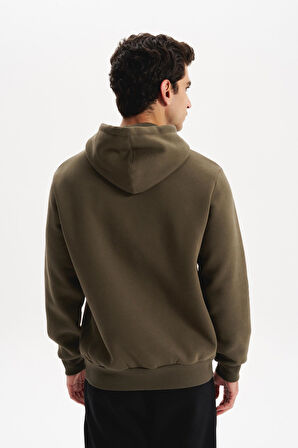 Arma Erkek Kapüşonlu Kanguru Cepli 3 İplik Baskılı Şardonlu Regular Fit Sweatshirt K30254628702 