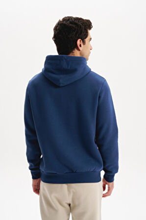 Arma Erkek Kapüşonlu Kanguru Cepli 3 İplik Baskılı Şardonlu Regular Fit Sweatshirt K30254628702 