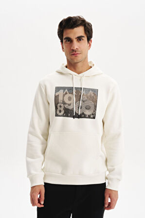 Arma Erkek Kapüşonlu Kanguru Cepli 3 İplik Baskılı Şardonlu Regular Fit Sweatshirt K30254628702 