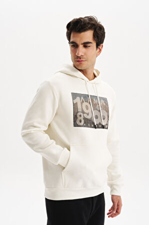 Arma Erkek Kapüşonlu Kanguru Cepli 3 İplik Baskılı Şardonlu Regular Fit Sweatshirt K30254628702 