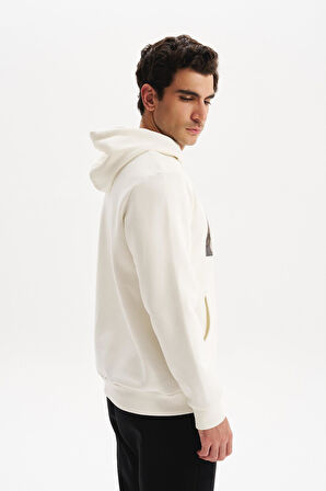 Arma Erkek Kapüşonlu Kanguru Cepli 3 İplik Baskılı Şardonlu Regular Fit Sweatshirt K30254628702 