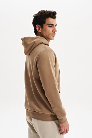 Arma Erkek Kapüşonlu Kanguru Cepli 3 İplik Baskılı Şardonlu Regular Fit Sweatshirt K30254628702 