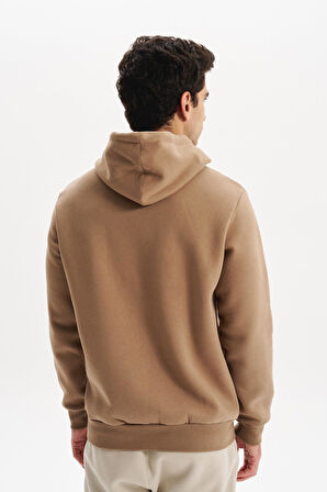 Arma Erkek Kapüşonlu Kanguru Cepli 3 İplik Baskılı Şardonlu Regular Fit Sweatshirt K30254628702 