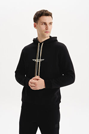 Arma Erkek Kapüşonlu Sweatshirt – Örme 3 İplik Şardonlu, Yazı Baskılı,Cepsiz,Sade ve Şık, Regular Fit K30254628802 