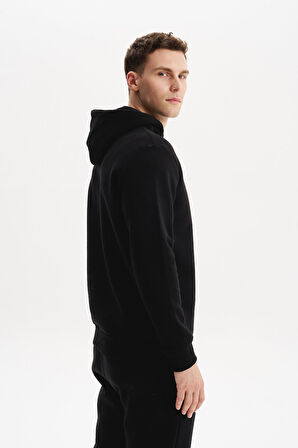 Arma Erkek Kapüşonlu Sweatshirt – Örme 3 İplik Şardonlu, Yazı Baskılı,Cepsiz,Sade ve Şık, Regular Fit K30254628802 