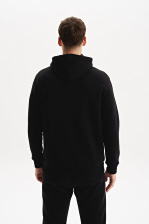 Arma Erkek Kapüşonlu Sweatshirt – Örme 3 İplik Şardonlu, Yazı Baskılı,Cepsiz,Sade ve Şık, Regular Fit K30254628802 