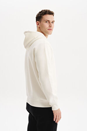 Arma Erkek Kapüşonlu Sweatshirt – Örme 3 İplik Şardonlu, Yazı Baskılı,Cepsiz,Sade ve Şık, Regular Fit K30254628802 