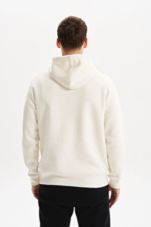 Arma Erkek Kapüşonlu Sweatshirt – Örme 3 İplik Şardonlu, Yazı Baskılı,Cepsiz,Sade ve Şık, Regular Fit K30254628802 