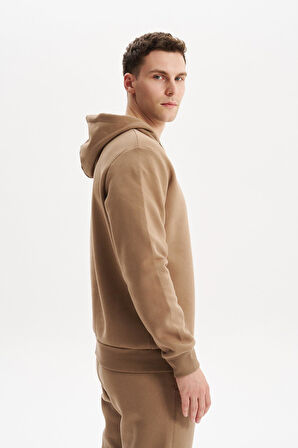 Arma Erkek Kapüşonlu Sweatshirt – Örme 3 İplik Şardonlu, Yazı Baskılı,Cepsiz,Sade ve Şık, Regular Fit K30254628802 