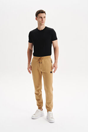 Arma Erkek Regular Fit Gizli Fermuarlı Cepli Dar Paça Lastikli Eşofman Altı – Pamuk Polyester, 3 İplik Şardonlu K30174681702 