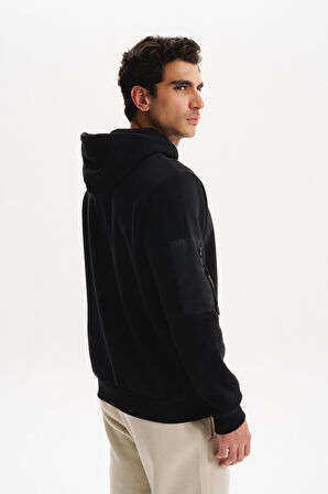 Arma Erkek Regular Fit 3 İplik Şardonlu Kanguru Cepli Kapüşonlu Sweatshirt – Pamuk Polyester Karışımı – K30254629202 