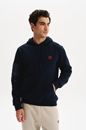 Arma Erkek Regular Fit 3 İplik Şardonlu Kanguru Cepli Kapüşonlu Sweatshirt – Pamuk Polyester Karışımı – K30254629202 