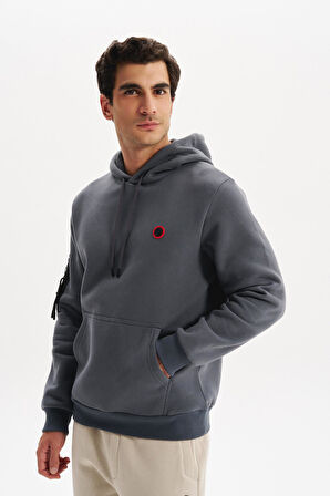 Arma Erkek Regular Fit 3 İplik Şardonlu Kanguru Cepli Kapüşonlu Sweatshirt – Pamuk Polyester Karışımı – K30254629202 