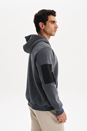 Arma Erkek Regular Fit 3 İplik Şardonlu Kanguru Cepli Kapüşonlu Sweatshirt – Pamuk Polyester Karışımı – K30254629202 