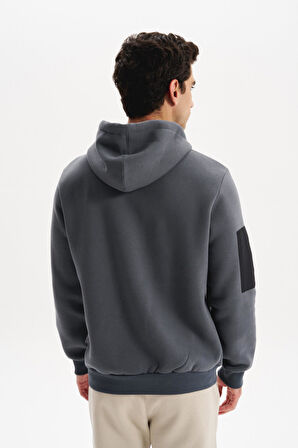 Arma Erkek Regular Fit 3 İplik Şardonlu Kanguru Cepli Kapüşonlu Sweatshirt – Pamuk Polyester Karışımı – K30254629202 