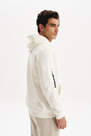 Arma Erkek Regular Fit 3 İplik Şardonlu Kanguru Cepli Kapüşonlu Sweatshirt – Pamuk Polyester Karışımı – K30254629202 