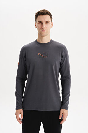 Arma Erkek Slim Fit Çift Taraflı İnce İnterlok Pamuk Modal Elastan Karışımlı Bisiklet Yaka Sweatshirt K30124989502 