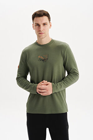 Arma Erkek Slim Fit Çift Taraflı İnce İnterlok Pamuk Modal Elastan Karışımlı Bisiklet Yaka Sweatshirt K30124989502 