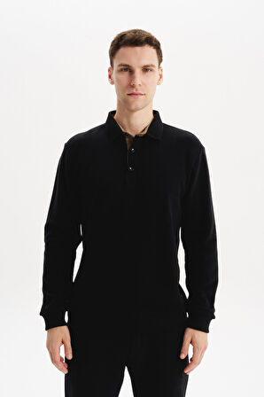 Arma Erkek Regular Fit Selanik Kumaş Düğmeli Polo Yaka Sweatshirt – Pamuk Polyester Karışımlı K30564699202 