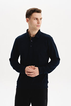 Arma Erkek Regular Fit Selanik Kumaş Düğmeli Polo Yaka Sweatshirt – Pamuk Polyester Karışımlı K30564699202 