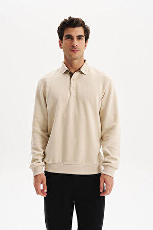 Arma Erkek Regular Fit Selanik Kumaş Düğmeli Polo Yaka Sweatshirt – Pamuk Polyester Karışımlı K30564699202 