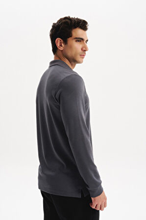 Arma Erkek Basic Slim Fit Fermuarlı Polo Yaka Sweatshirt – İnce Modal Pamuk Elastan Karışımlı Örme İnterlok Kumaş K30554989002 