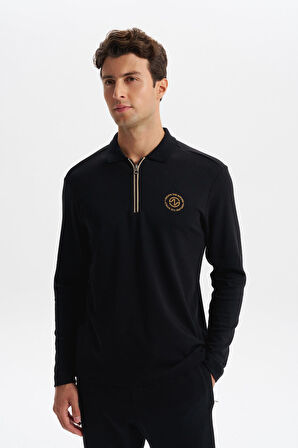 Arma Erkek Slim Fit Fermuarlı Polo Yaka Sweatshirt – İnce Modal Pamuk Elastan Karışımlı Örme İnterlok Kumaş K30554989102 