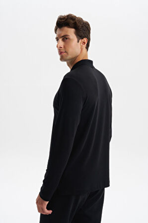 Arma Erkek Slim Fit Fermuarlı Polo Yaka Sweatshirt – İnce Modal Pamuk Elastan Karışımlı Örme İnterlok Kumaş K30554989102 