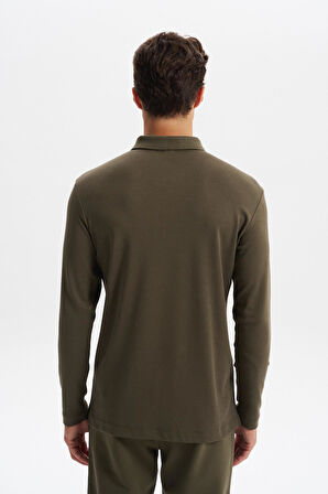 Arma Erkek Slim Fit Fermuarlı Polo Yaka Sweatshirt – İnce Modal Pamuk Elastan Karışımlı Örme İnterlok Kumaş K30554989102 