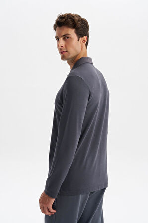 Arma Erkek Slim Fit Fermuarlı Polo Yaka Sweatshirt – İnce Modal Pamuk Elastan Karışımlı Örme İnterlok Kumaş K30554989102 