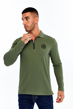Arma Erkek Slim Fit Fermuarlı Polo Yaka Sweatshirt – İnce Modal Pamuk Elastan Karışımlı Örme İnterlok Kumaş K30554989102 