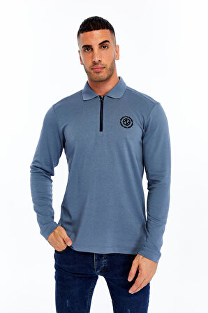Arma Erkek Slim Fit Fermuarlı Polo Yaka Sweatshirt – İnce Modal Pamuk Elastan Karışımlı Örme İnterlok Kumaş K30554989102 