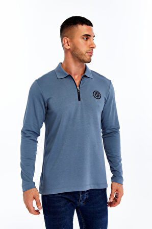 Arma Erkek Slim Fit Fermuarlı Polo Yaka Sweatshirt – İnce Modal Pamuk Elastan Karışımlı Örme İnterlok Kumaş K30554989102 