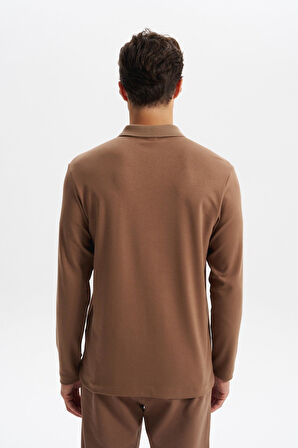 Arma Erkek Slim Fit Fermuarlı Polo Yaka Sweatshirt – İnce Modal Pamuk Elastan Karışımlı Örme İnterlok Kumaş K30554989102 