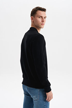 Arma Erkek Slim Fit Selanik Kumaş Tam Fermuar Fleto Cepli Kapüşonsuz Kolej Yaka Sweatshirt K30324698302 