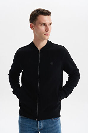 Arma Erkek Slim Fit Selanik Kumaş Tam Fermuar Fleto Cepli Kapüşonsuz Kolej Yaka Sweatshirt K30324698302 