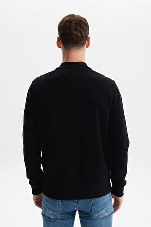 Arma Erkek Slim Fit Selanik Kumaş Tam Fermuar Fleto Cepli Kapüşonsuz Kolej Yaka Sweatshirt K30324698302 